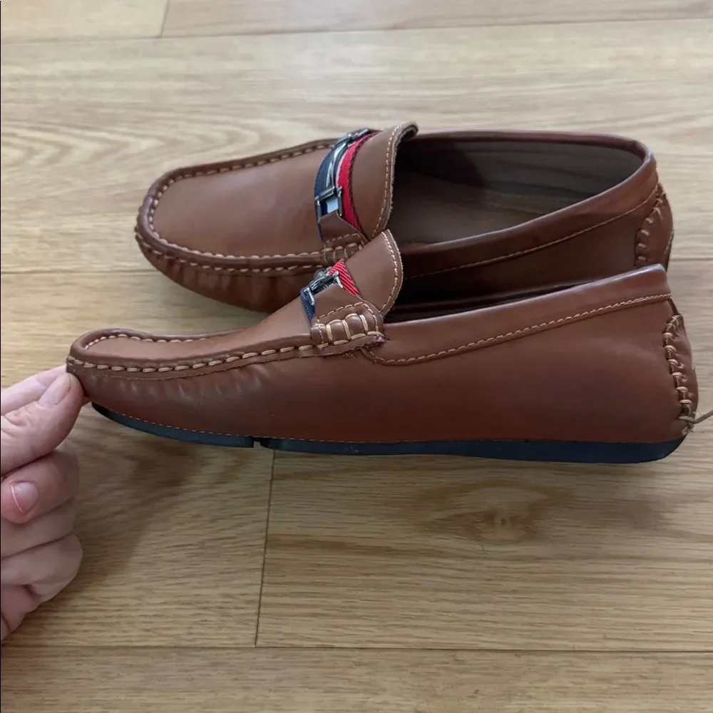 Bruno Marc Kids Brown Loafers Size 3 Dress Shoes Church Holiday Designer Look